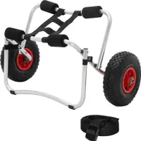 ECD Nemecko Vozík na kajak, 72x32x46 cm, z hliníka, skladací, do 70 kg, vrátane príslušenstva, vozík na čln kajak kanoe prepravný vozík surfovací vozík príves na čln skladací čln SUP surfovacie dosky na prepravu