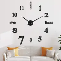 Wanduhr Rahmenlose Wanduhr,3D-Acryl-Wanduhraufkleber, digitale Dekorationen