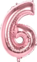 XL Folienballons Zahl 86 cm groß - Rose Gold - Luft oder Helium Luftballons Zahl 6 - Folienballon 86 cm