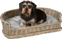 UNUS® Hundebett Hundekorb Schlafplatz Hund grau 74 cm mit Kissen