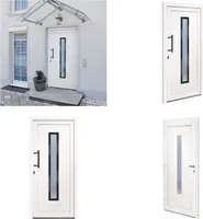 vidaXL Drzwi wejściowe białe 98x208 cm PVC - Drzwi wejściowe - Drzwi wejściowe - Drzwi - Drzwi wejściowe