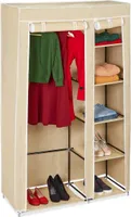 relaxdays Großer Stoffschrank mit Kleiderstange