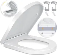 KESSER® WC Sitz mit Absenkautomatik Toilettendeckel Quick-Release-Funktion und Softclose - einfache Montage Antibakteriell Klodeckel aus Duroplast Toilettensitz mit Edelstahl Befestigung
