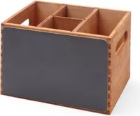 Hendi Menue und Besteckkasten aus Holz mit 2 Kreidetafeln