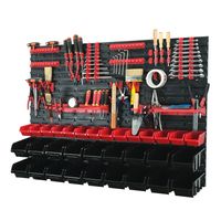 Stapelboxen Werkzeugwand 27 Boxen Montagewand Rot Schwarz 