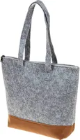 SIDCO Filztasche Shopper grau Tragetasche groß Einkaufstasche Filz Handtasche braun
