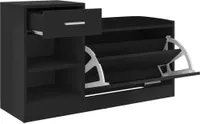 vidaXL Schuhbank Hochglanz-Schwarz 94,5x31x57 cm Holzwerkstoff