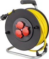 as-Schwabe Sicherheits-Kabeltrommel 25m Panzerkabel 230V 16A 3G1,5 Schwarz IP44