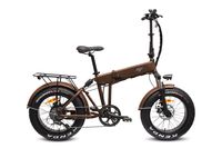 Rocketball - Gold Brown - 500W/14Ah - Skladací elektrický bicykel s plným odpružením Fatbike
