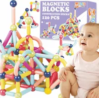 Magnetische Konstruktionsbausteine 3D Lernset, 120 Stück, Sticks