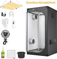 Growbox Komplettset 60x60x140 cm mit 85W LED Pflanzenwachstumslampe, Anbauzelt, Gewächshaus-Komplettset
