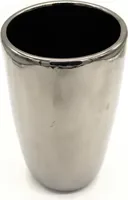 Keramik Vase Silber - 23,5 cm hoch - Blumenvase