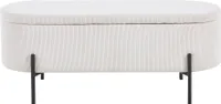 SalesFever Bettbank mit Stauraumfunktion | aufklappbar | Bezug Cord-Stoff | Metallgestell | B 110 x T 40 x H 44 cm | beige – schwarz
