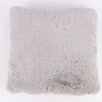 Deko Kuschelkissen Plüsch einfarbig hellgrau 45x45cm