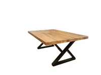 Konferenztisch mit Eichenplatte und Metallgestell 1100x700x40