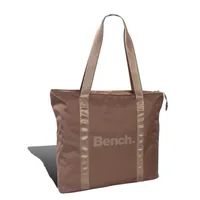 Bench Sporty Shopper Bag Shoulder Bag Grey Brown Twill Nylon 43x40x14 D2OTI305A