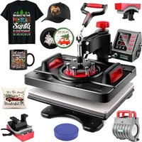 Aufgerüstete 5-in-1-Transferpresse, 30x38 cm, Digitale Schwenkbare Druckmaschine, für T-Shirts, Kappen, Tassen und Teller