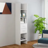 vidaXL Regál s vysokým leskem bílý 40x35x180 cm Dřevěný materiál