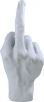Mittelfinger Dekofigur - Stinkefinger Skulptur in Weiß