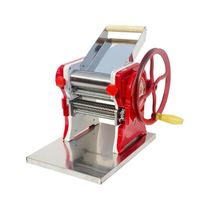 Manuelle Nudelmaschine Edelstahl Nudeldicke 3mm Pastamaker Pastamaschine Teigmaschine Spaghetti (rot)
