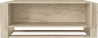 Couchtisch Bianco mit offenem Staufach in beiger Granit Optik und goldenen Details, 2482