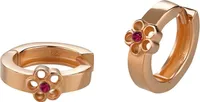 Kinderohrringe Creolen Blume  925 Silber rosegold