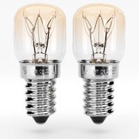 ABSINA 2x Backofen Glühbirne 15W E14 - Backofenlampe bis 300 Grad hitzebeständig für Mikrowelle & Salzlampe - Backofen Lampe