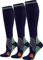 ALSTER HERZ® 3x Sportliche Kompressionsstrümpfe Damen und Herren, Gr. 36-45, A0548, Navy, L/XL