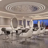 360Home Friseurspiegel Spiegel Barber Spiegel Friseurtisch Silber F