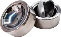 Tisch Aschenbecher Sturmaschenbecher Metall Silber mit Deckel