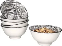 6er Set Rabisco Bowl-Schalen 500ml schwarz-weiß Müsli Salat Dessert Schüssel