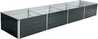 Metall Blumenbeet Hochbeet 320x80x45 cm Grau Pflanzbeet Gemüsebeet Pflanzkasten