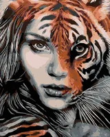 Zuty - Malen nach Zahlen - TIGERFRAU, 40x50 cm, ohne Keilrahmen