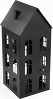Laterne Haus Führte Kerze Laterne Handgefertigt Schwarz Metall Dekoration