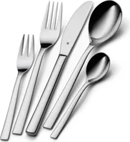 WMF Palermo Besteckset 6 Personen, 30 teilig, Monobloc-Messer, Cromargan Edelstahl poliert, glänzend, spülmaschinengeeignet