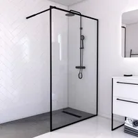 Walk In Aurlane 120 cm Profil schwarz Klarglas Reversibel