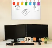 Navaris Magnettafel Magnetpinnwand Memoboard zum Beschriften - 60x40 cm Notiztafel div. Designs - Tafel abwaschbar mit Halterung Magneten Stift