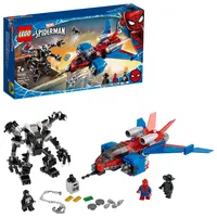 LEGO 76150 Super Heroes Spiderjet vs. Venom Mech Spielset mit Spider-Man Noir Minifigur