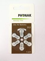 Phonak 312 Bezortuťová batéria do načúvacích prístrojov x60 článkov (10 balíkov) od spoločnosti KEEPHEARING LTD