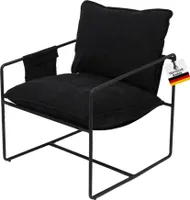 Albatros Designer Vintage Sessel Breston, hochwertiger Stoff Bezug in Schwarz, sehr bequem, Relaxsessel Loungesessel für Wohnzimmer