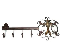 Hakenleiste, Garderobenhaken, Handtuchhalter "Schlüssel" aus Eisen 58 cm
