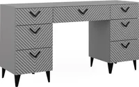 Vicco Schminktisch Anett, 150 cm ohne Spiegel, mit 7 Schubladen, Grau