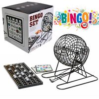 40 Karten 21x21cm Premium Gesellschaftsspiel Metall Bingo Spiel mit 90 Zahlen 
