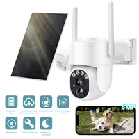 7MAGIC 5MP Ultra HD-Überwachungskamera Aussen Akku Solar 360 Grad, AußEnkamera Kabellos Solarbetrieben mit Solarpanel, PIR Bewegungserkennung, 30M Farbe Nachtsicht, 2-Wege-Audio, Alarmanlage, IP65