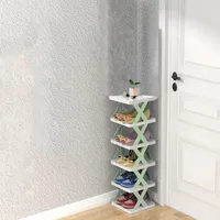 360Home Einfaches Schuhregal abnehmbar Grün 6 Ebenen
