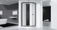 Dusche Komplett Marwell Komplettdusche Prime Style Schwarz/Weiß 85x85x198 -  Fertigdusche im komplett Set mit Acrylwanne und Armatur - 4 mm Einscheibensicherheitsglas