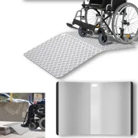 ACXIN Türschwellenrampe Rollstuhlrampe Schwellenrampe,Aluminium Rampe Rollstuhl, Schwellenbrücke rutschfest Tragbare mit Griffe,Tragfähigkeit 270 kg (60 x 70 x 10 cm)