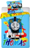 Babybettwäsche Kinderbettwäsche Wendemotiv Thomas Friends Thomas Libra Yong Bao mehrfarbig Bettdecke 100 x 135 + Kopfkissen 40 x 60 cm 100% Baumwolle