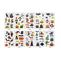 INF Temporäre Halloween-Tattoos 10 Blatt Mehrfarbig