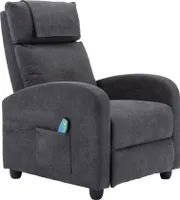 Homeguru Relaxsessel,Massagesessel,Fernsehsessel,Ruhesessel Stoff,Liegefunktion,Vibration,Heizung,Neues Modell,Ergonomisch,Stoff Grau,Stilvolles Moder